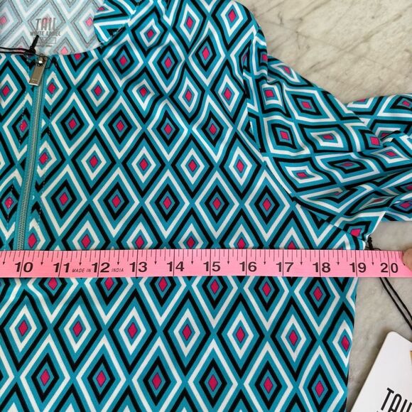 Tail Women's Tops Tail 1/4 Zip Notch Neck Print Golf Polo shirt size M NWT - Picture 9 of 10